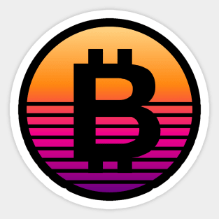 Bitcoin Vintage Sunset Sticker